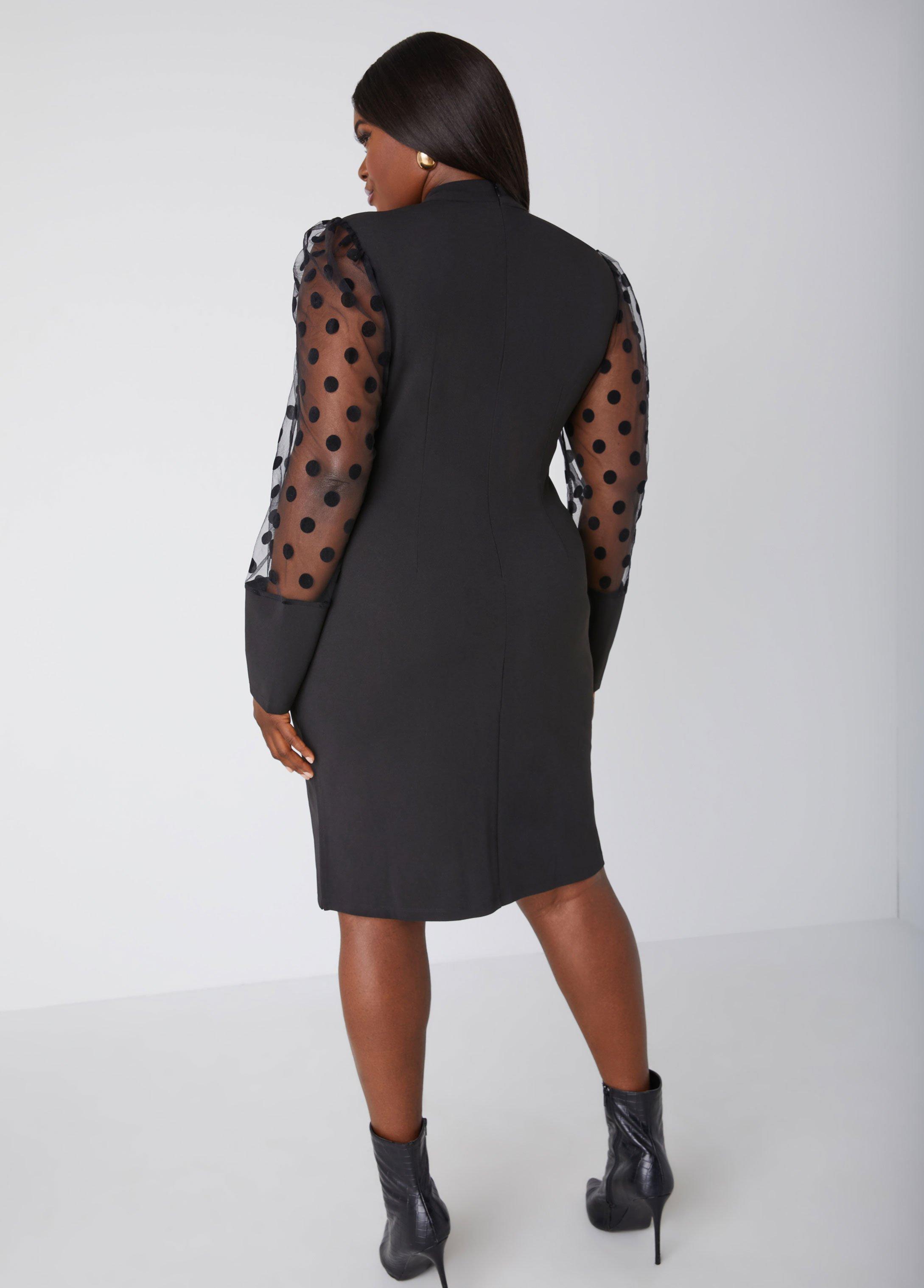 Plus Size Embellished Paneled Bodycon Dress Ashley Stewart Product Image