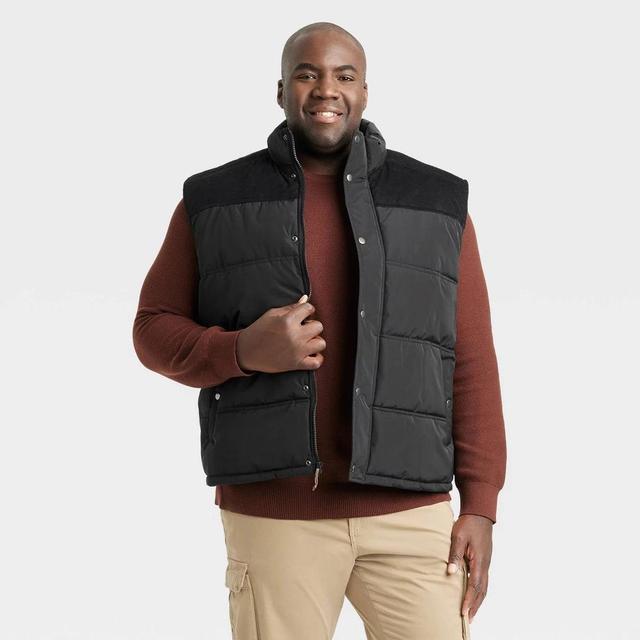 Mens Big & Tall Midweight Puffer Jacket - Goodfellow & Co Black 3XL Product Image