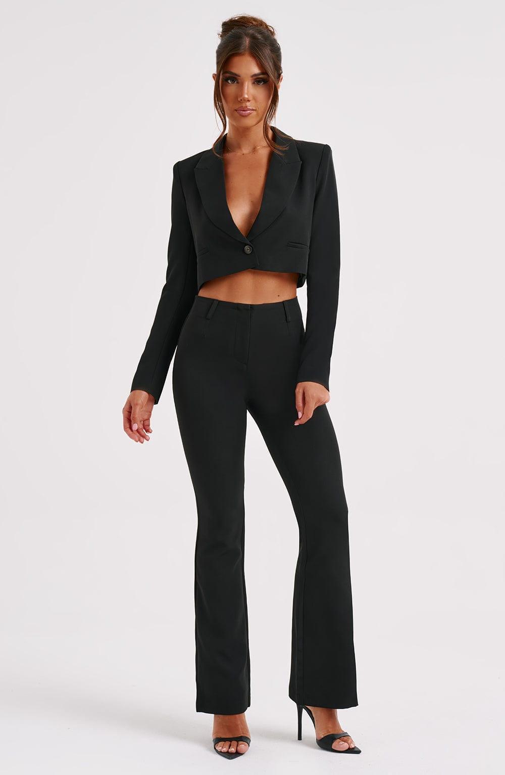 Darci Cropped Blazer - Black Product Image