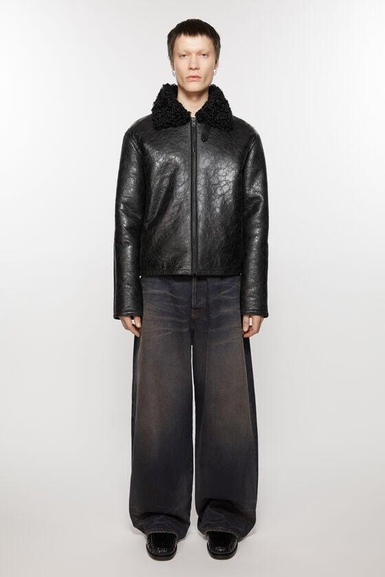 Leather shearling jacket Product Image