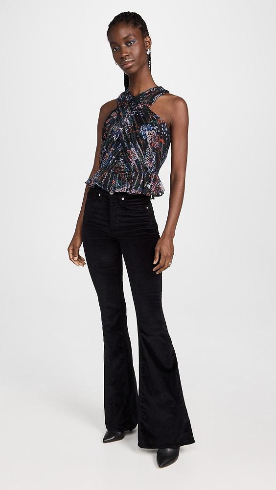 Veronica Beard Jean Sheridan Velvet Bell Bottom Jeans | Shopbop Product Image