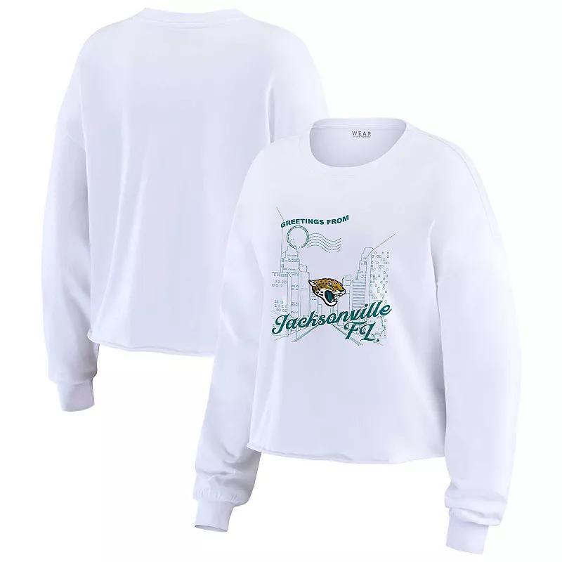 Womens WEAR by Erin Andrews Jacksonville Jaguars Postcard Cropped Long Sleeve Top Product Image