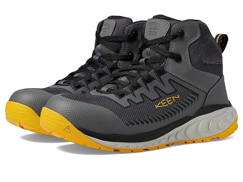 KEEN Utility Arvada Mid (Comp Toe) (Steel Grey/Keen Yellow) Men's Shoes Product Image