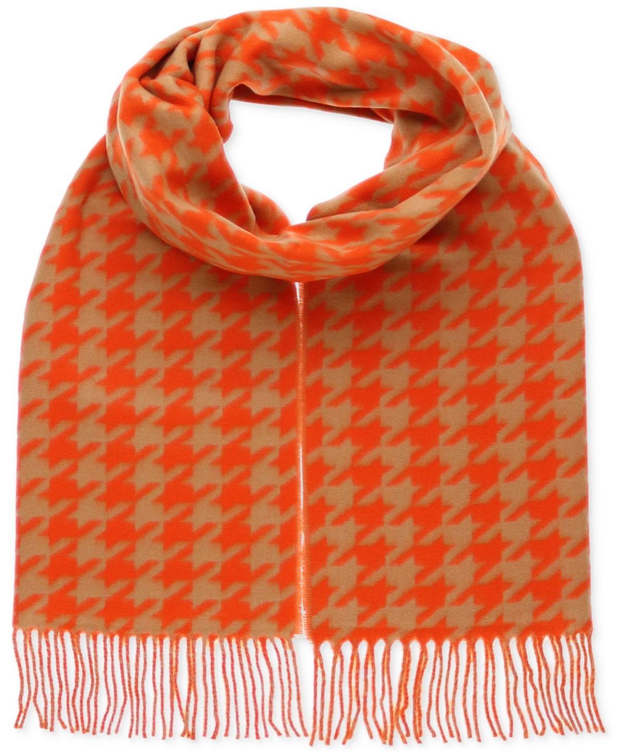 Fraas Womens Houndstooth Fringe-Trim Scarf Product Image