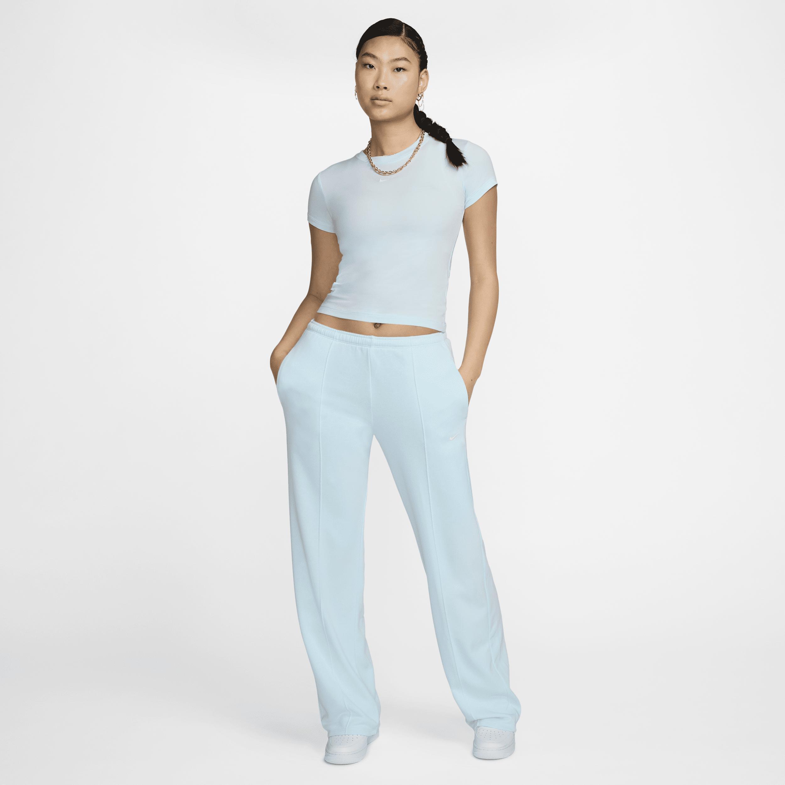 Womens Nike Sportswear Chill Terry Mid-Rise French Terry Open-Hem Sweatpants Product Image