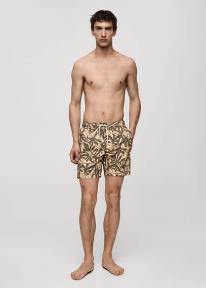 Floral print swimsuit - Men | MANGO USA Product Image