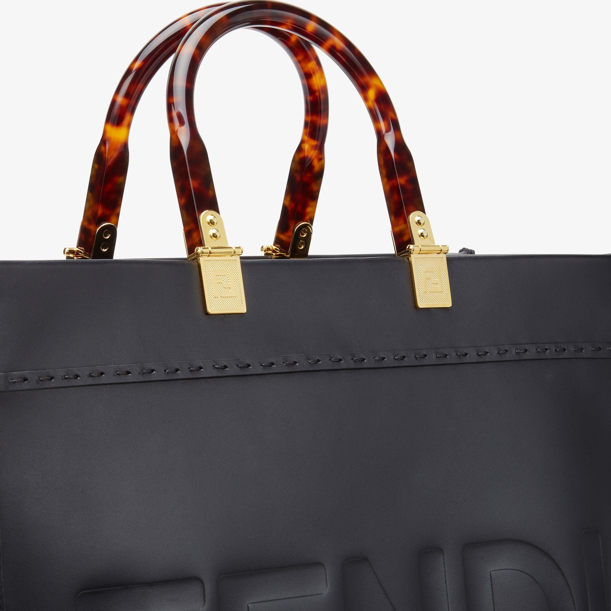 Fendi Sunshine MediumBlack leather shopper Product Image