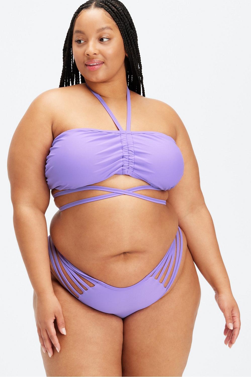 Fabletics Wrap-Around Bandeau Bikini Top Womens purple plus Size 4X Product Image