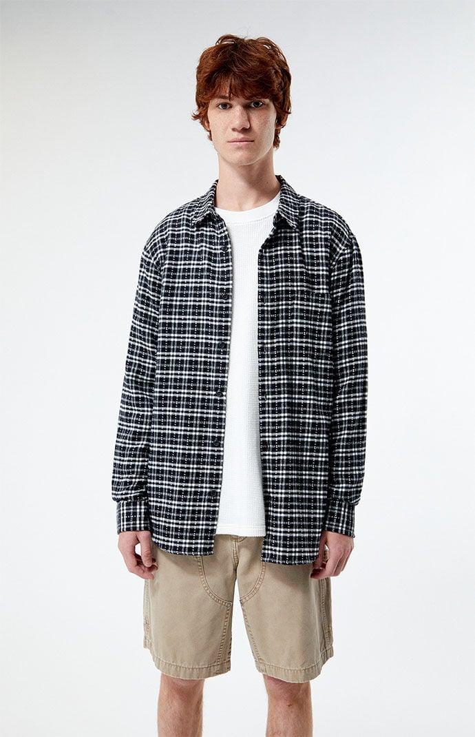 Men's Black & White Classic Plaid Shirt in Black/White - Product Image