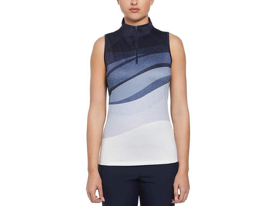 Callaway Gradient Wave Sleeveless Top (Peacoat) Women's Clothing Product Image