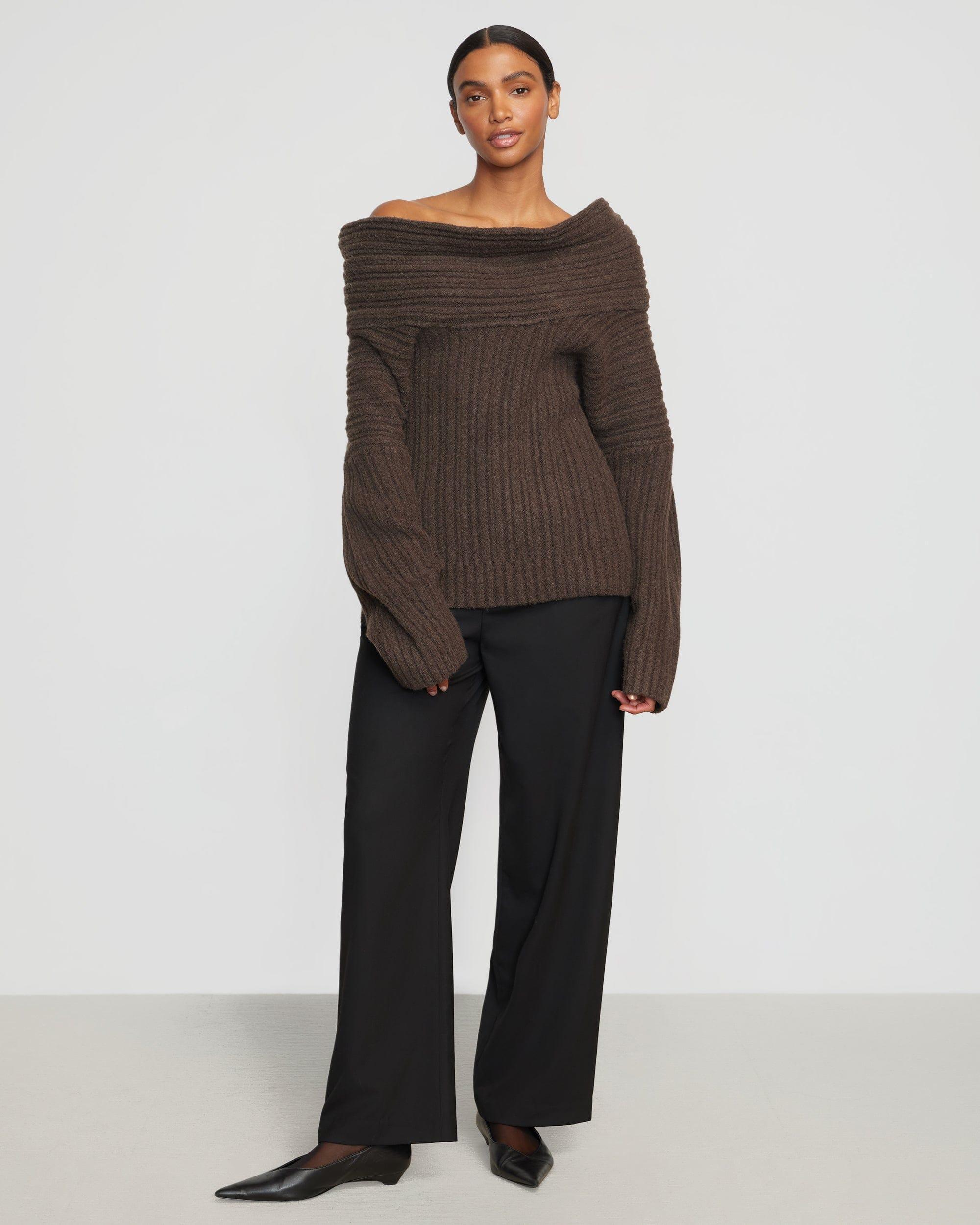 Jamie Chunky Asymmetric-Neck Sweater Product Image