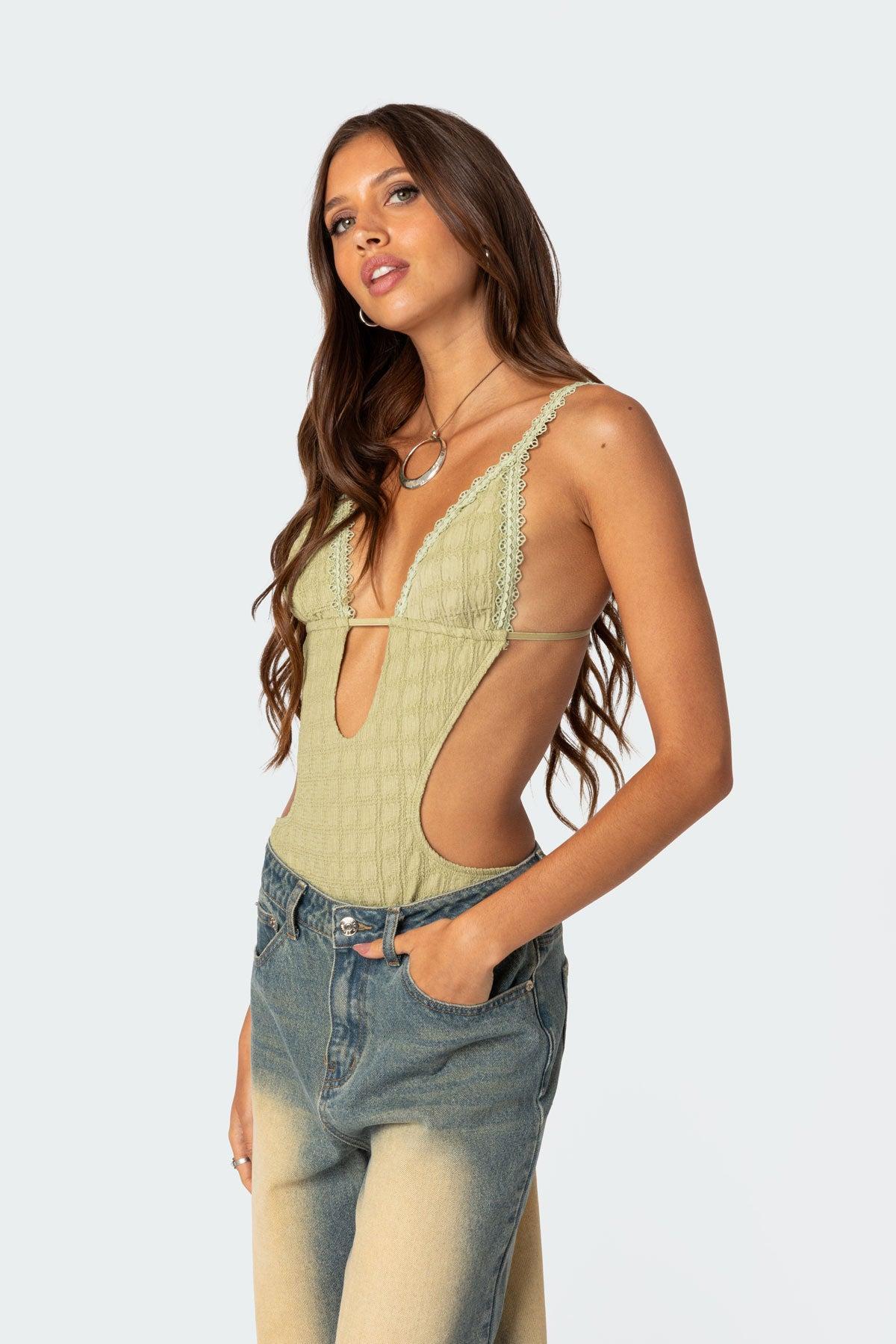 Textured Cut Out Bodysuit Product Image