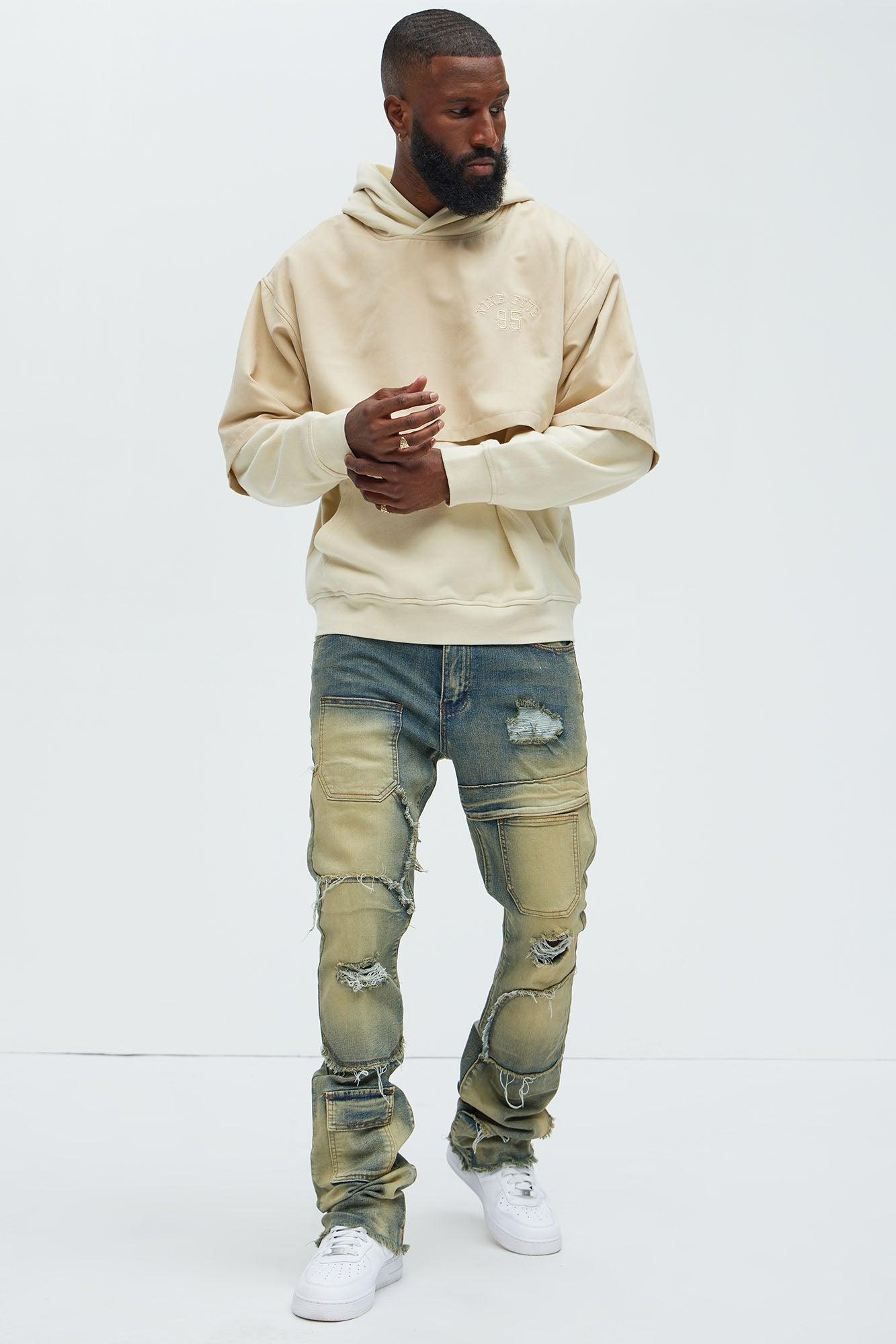 No Frontin' Me Pocket Skinny Flare Jeans - Vintage Wash Product Image