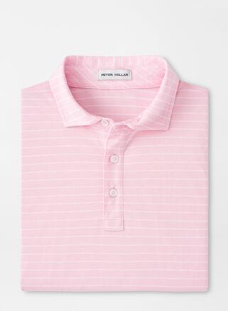 Peter Millar Mens Crown Comfort Cotton Polo Harp Stripe | Color: Palmer Pink | Size: L Product Image