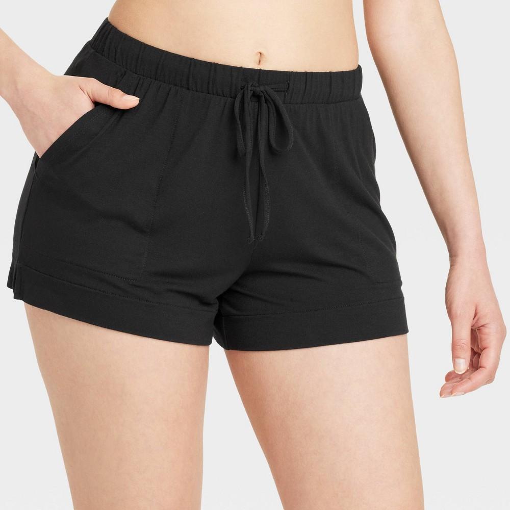 Womens Cloud Knit Pajama Shorts - Auden Black XL Product Image