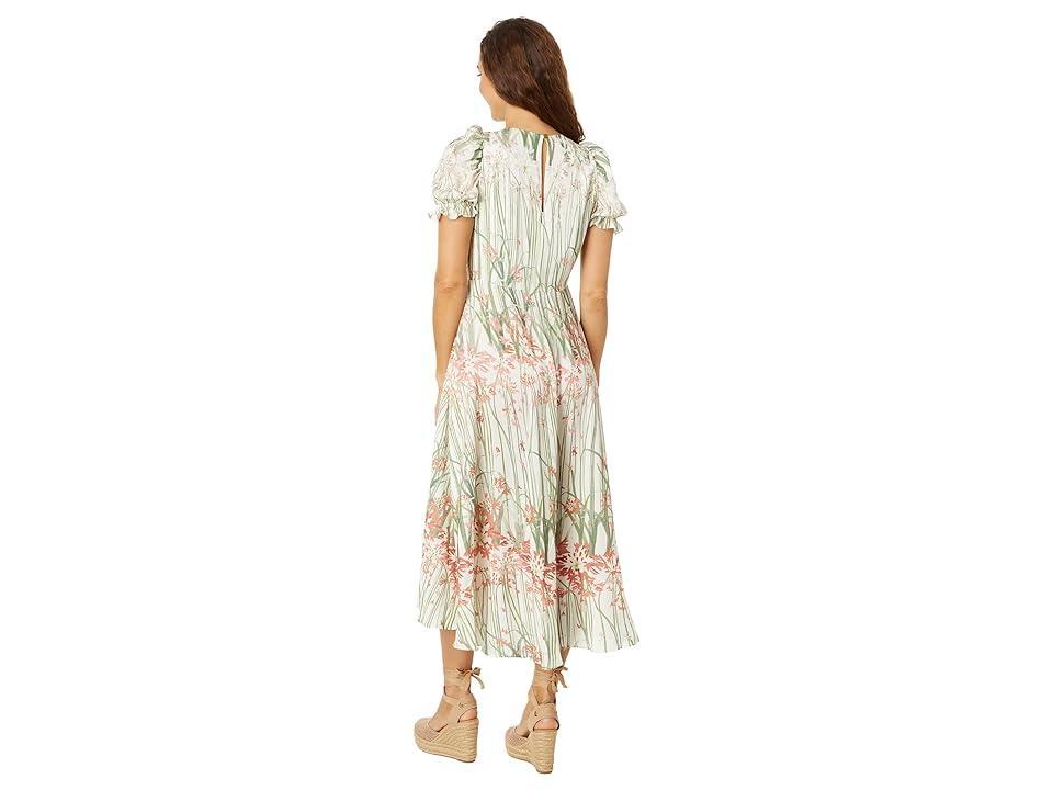 Ted Baker Zahrria High Low Hem Dress With Puff Sleeve (Ivory) Women's Dress Product Image