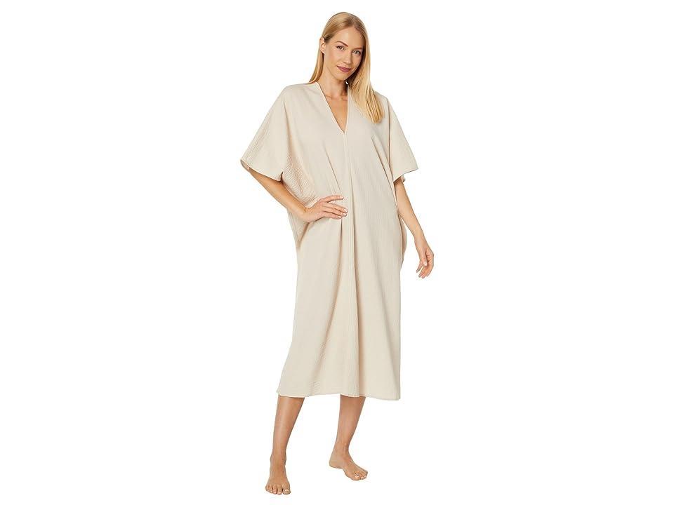 Natori Onsen Textured Cotton Caftan (Sand Dune) Women's Pajama Product Image