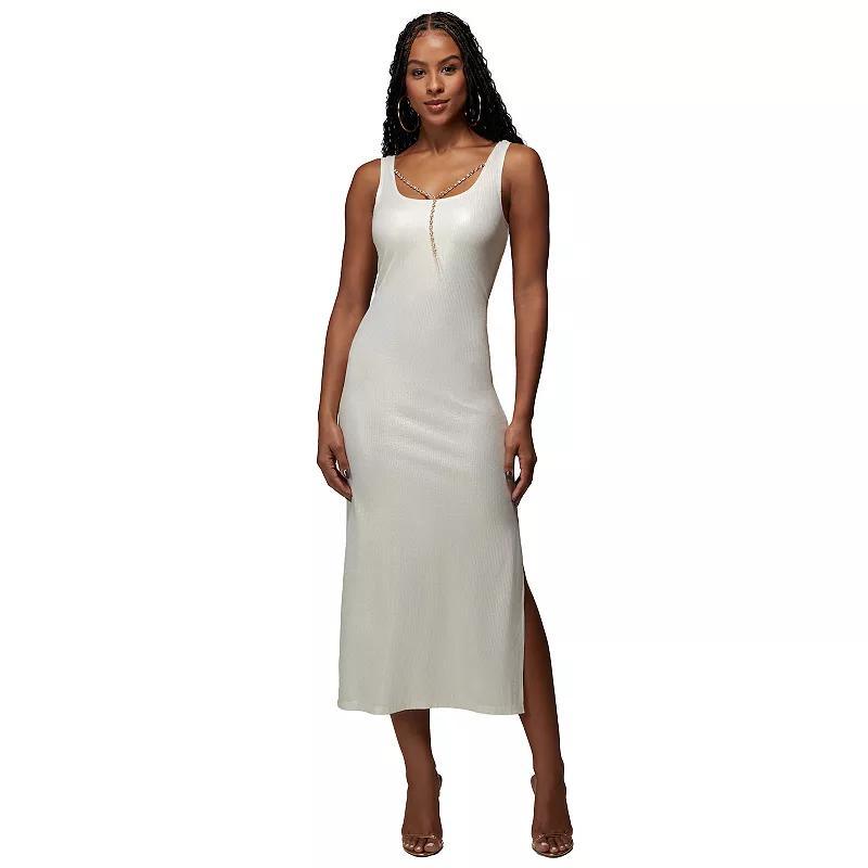 Womens bebe x Ciara Rib Necklace Midi Dress Product Image