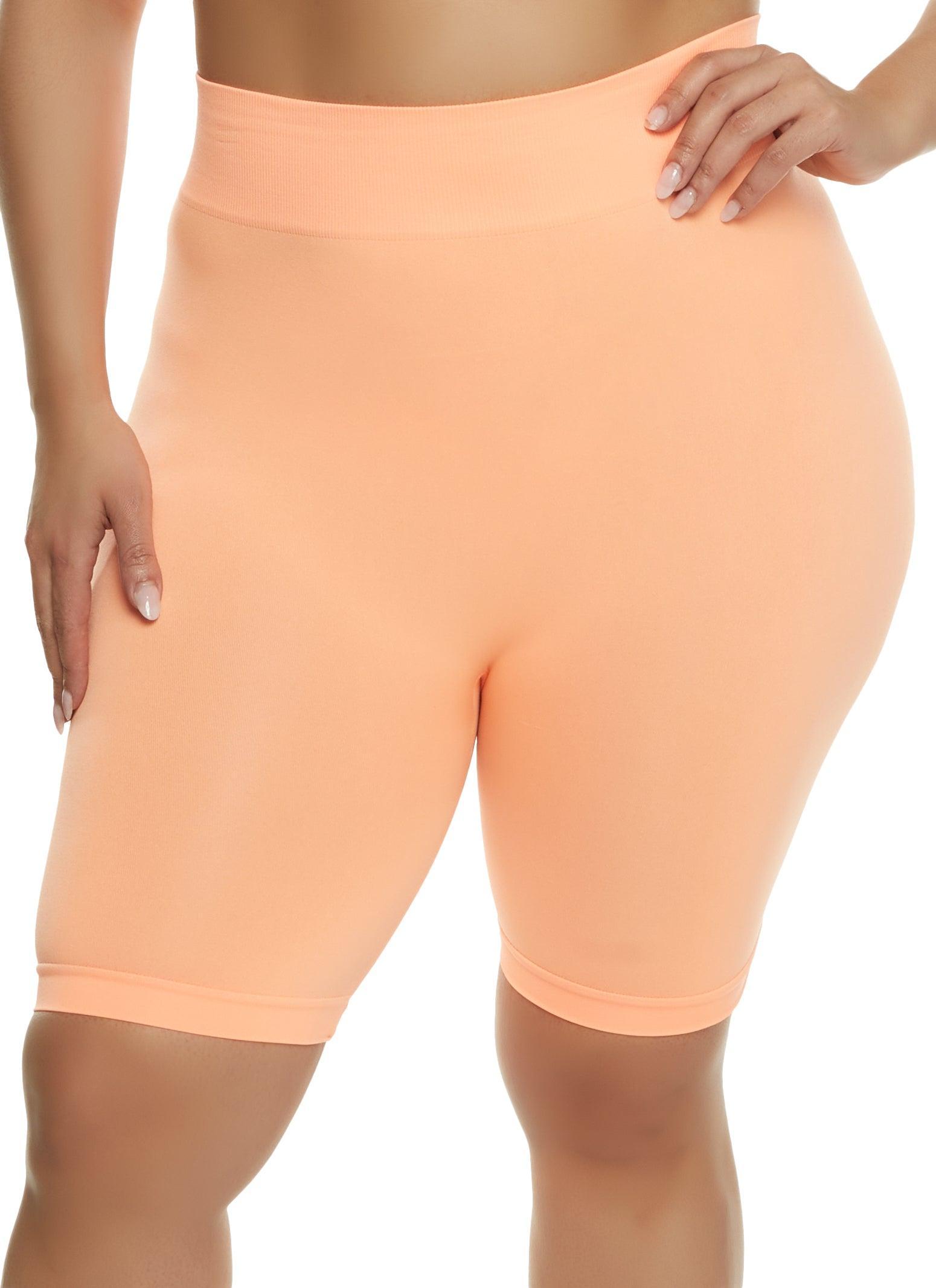 Womens Plus Size High Waist Seamless Bike Shorts Product Image