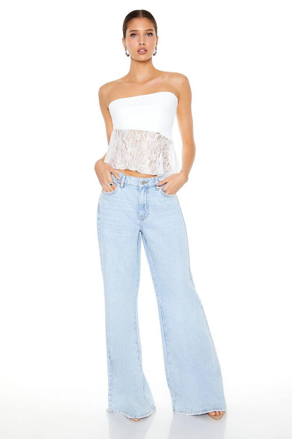 Lace-Hem Strapless Top | Forever 21 Product Image