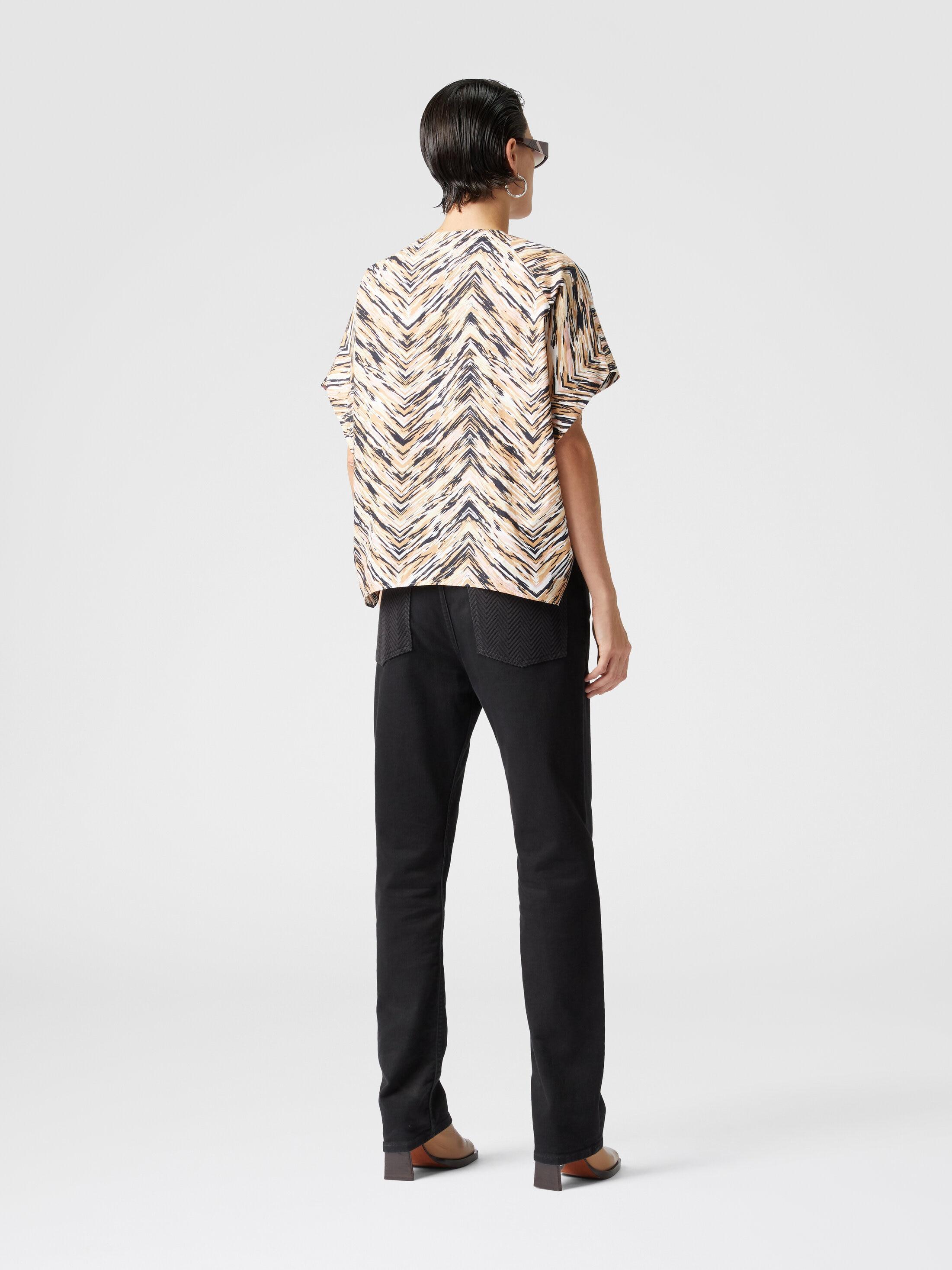 Animal print zig zag cotton poplin blouse Product Image