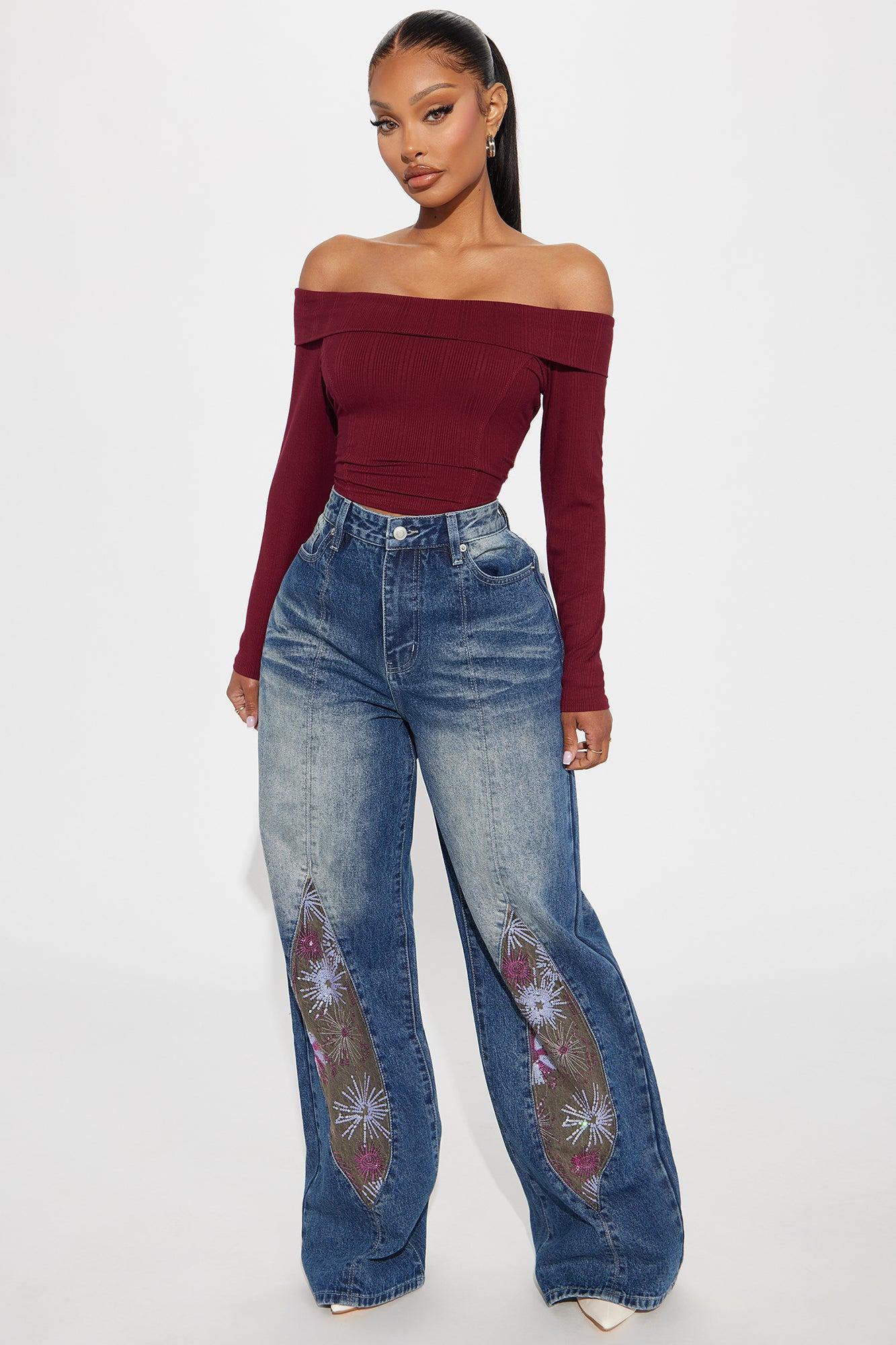 Kennedi Off Shoulder Top - Red Product Image