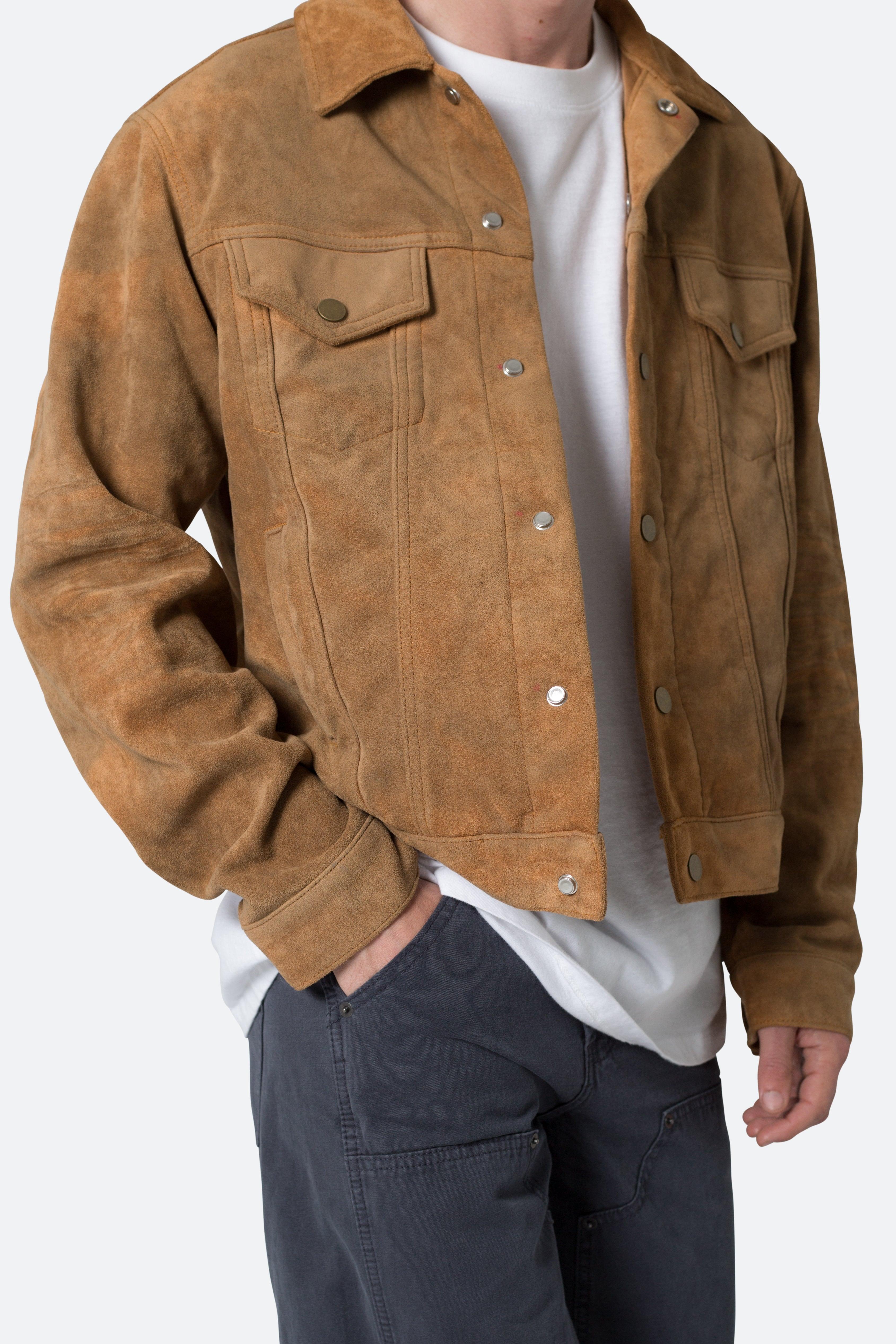 Suede Trucker Jacket - Brown Product Image