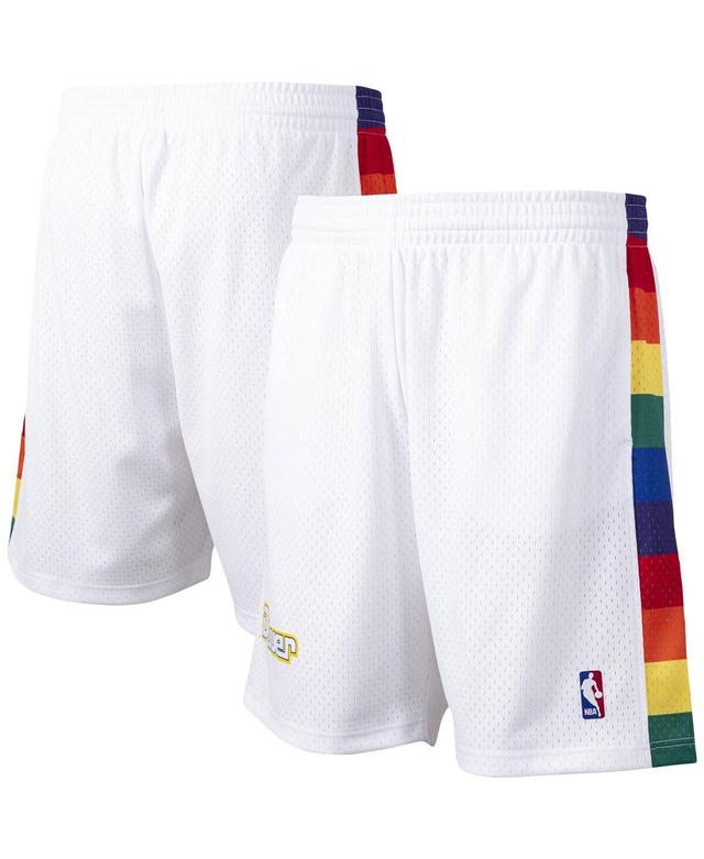 Men's White Denver Nuggets Hardwood Classics Primary Logo Swingman Shorts Product Image