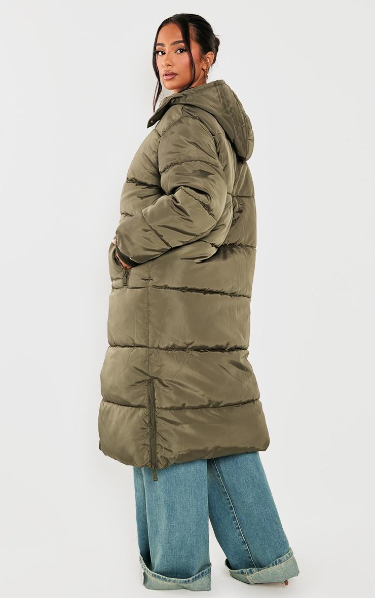 Petite Khaki Long Puffer Coat Product Image