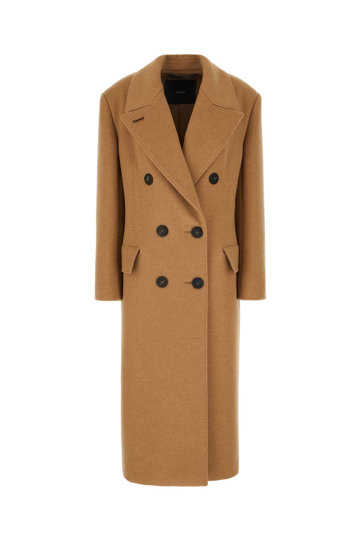 MAX MARA Camel Cashmere Blend Coat In Marrone Bronzo Product Image