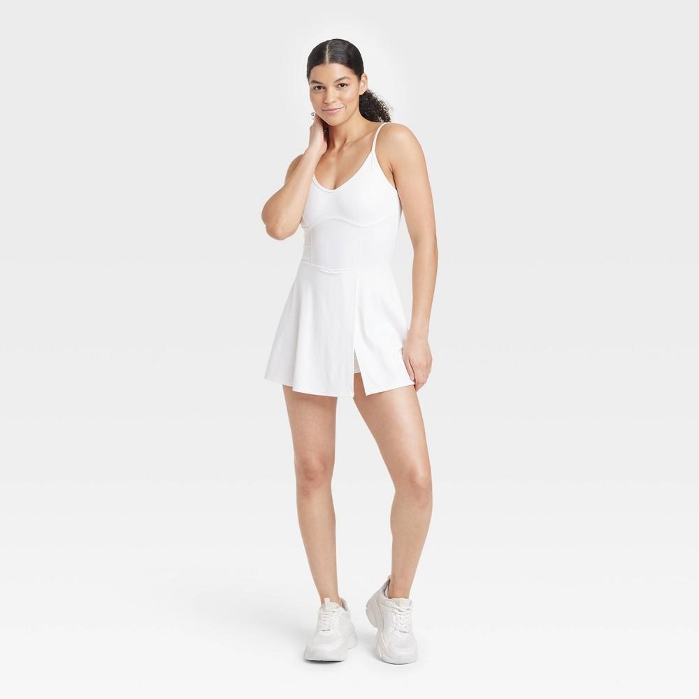 Womens Corset Detail Active Dress - JoyLab White XL Product Image