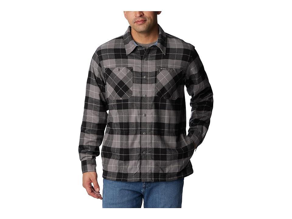 Columbia Cornell Woods Fleece Lined Shirt Jacket (City Grey/Blue Stone Woodsman Tartan) Men's Clothing Product Image