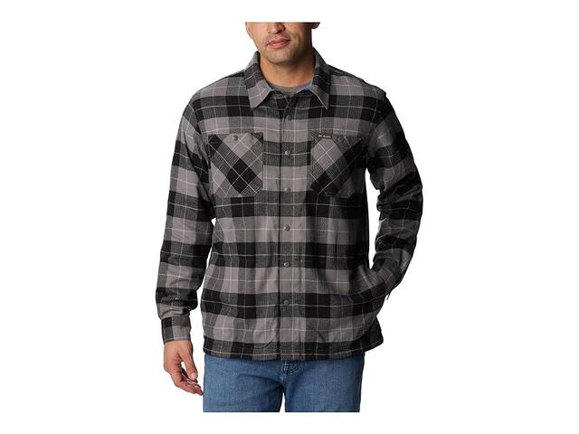 Columbia Cornell Woods Fleece Lined Shirt Jacket (City Grey/Blue Stone Woodsman Tartan) Men's Clothing Product Image