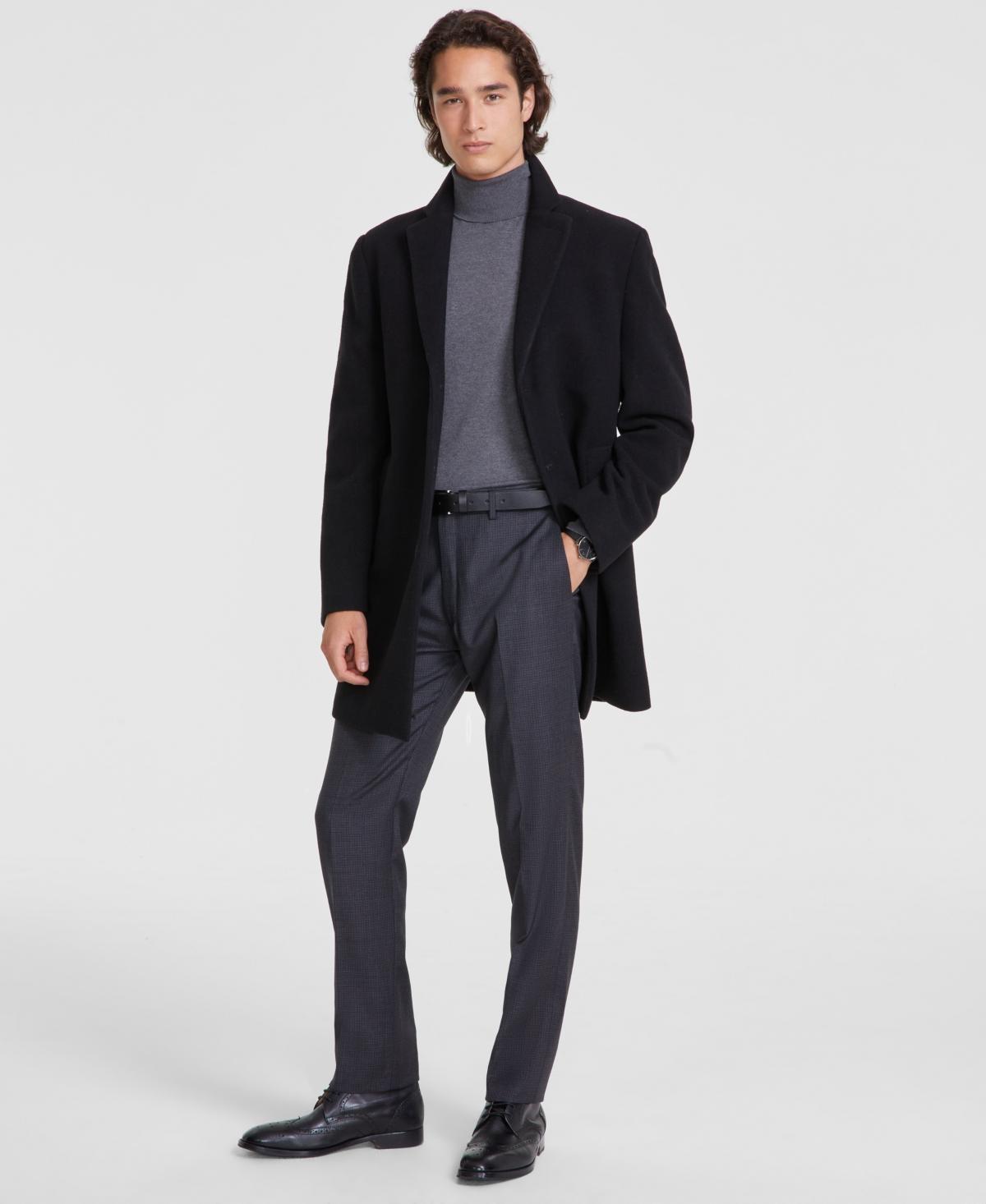 Calvin Klein Mens Prosper Wool-Blend Slim Fit Overcoat Product Image