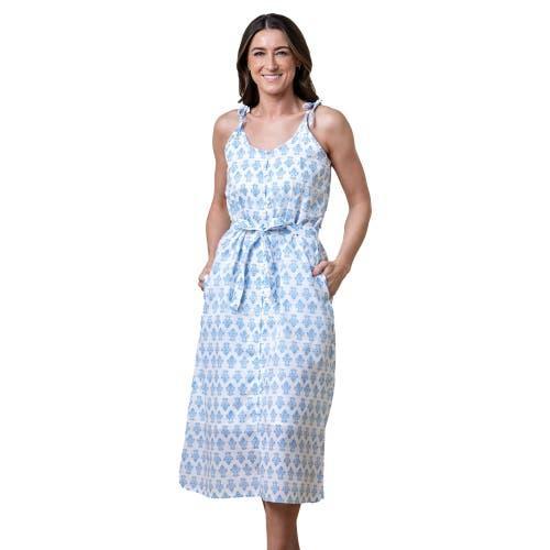 Hope & Henry Womens Organic Sleeveless Button Front Sundress with Sash Product Image