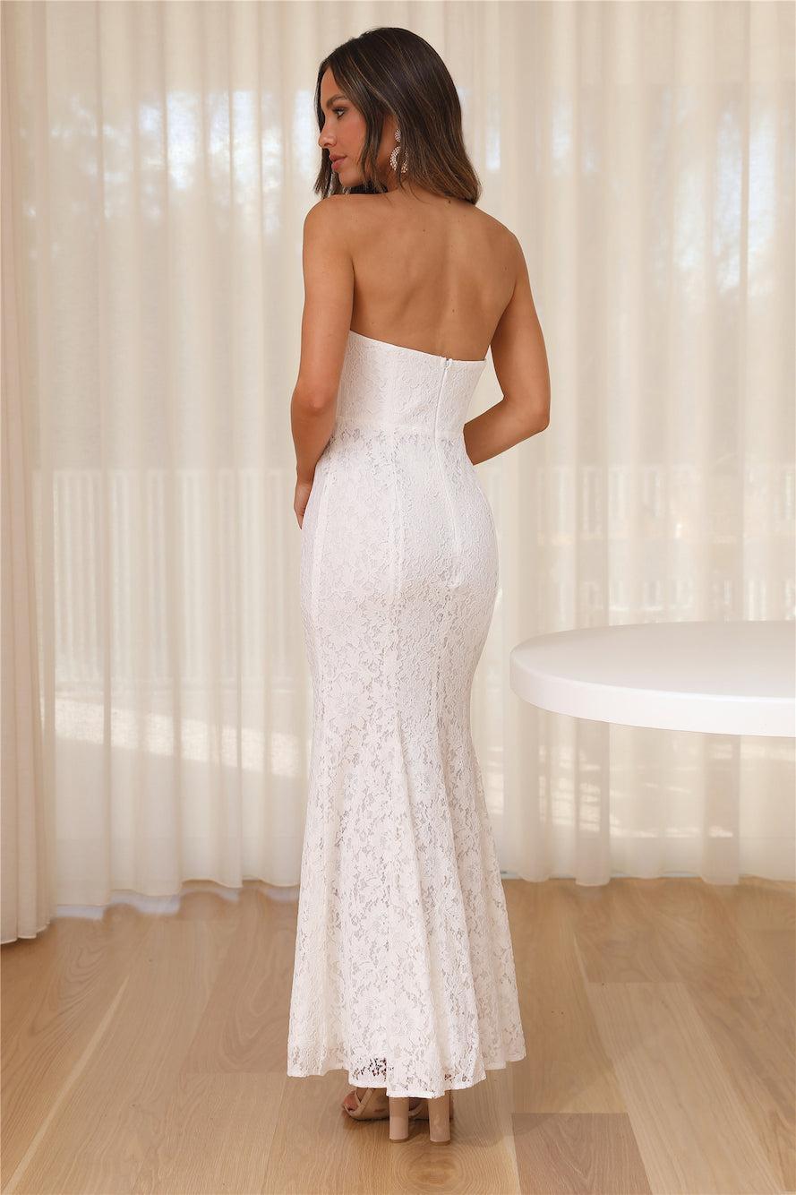 Lace Vacation Maxi Dress White Product Image