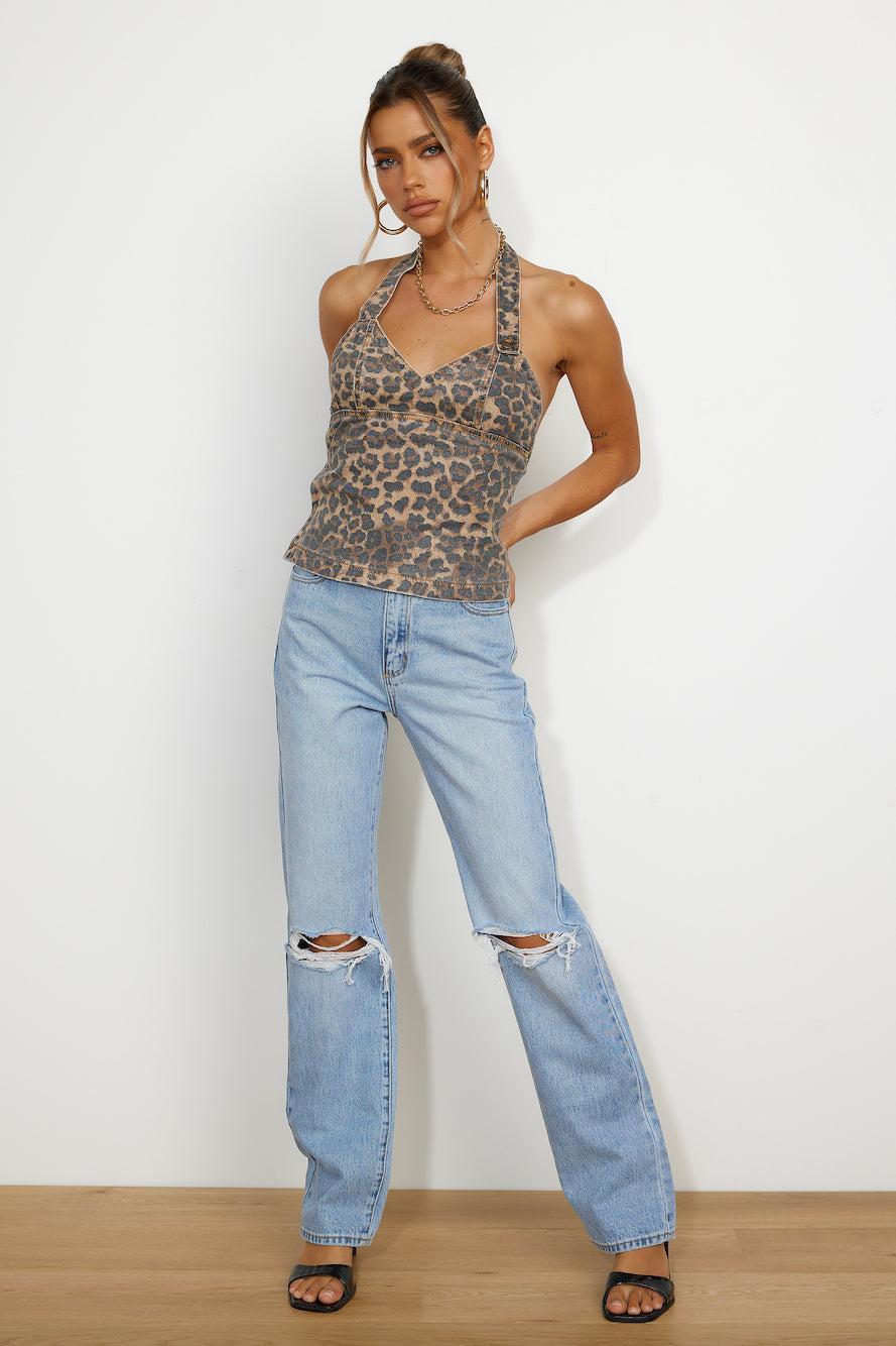 LIONESS Beirut Halter Top  Leopard Product Image