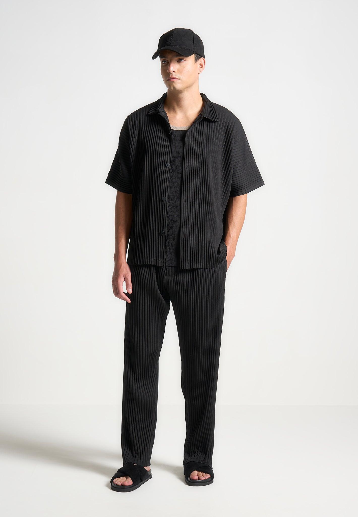 Pleated Shirt - Black Male Product Image