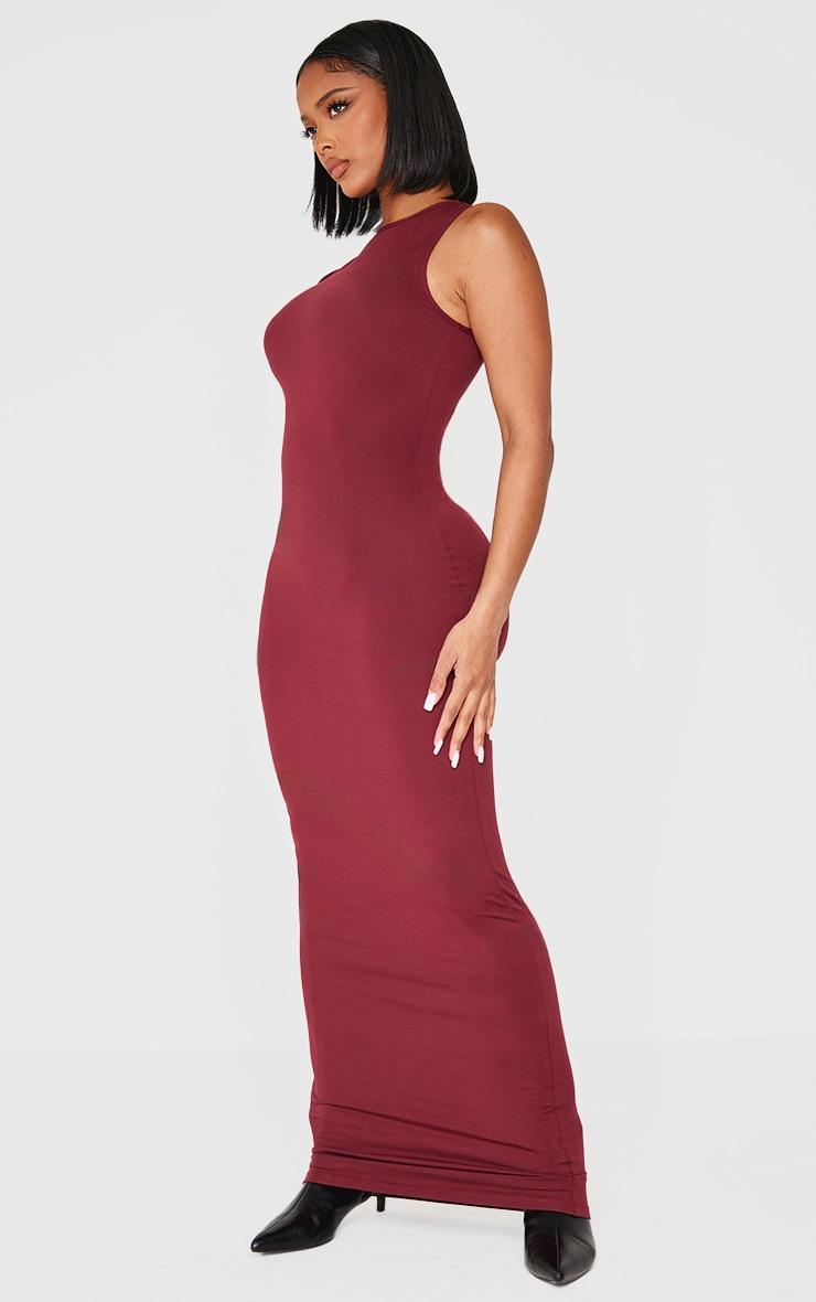 Shape Burgundy Sculpted Racer Maxi Dress Product Image