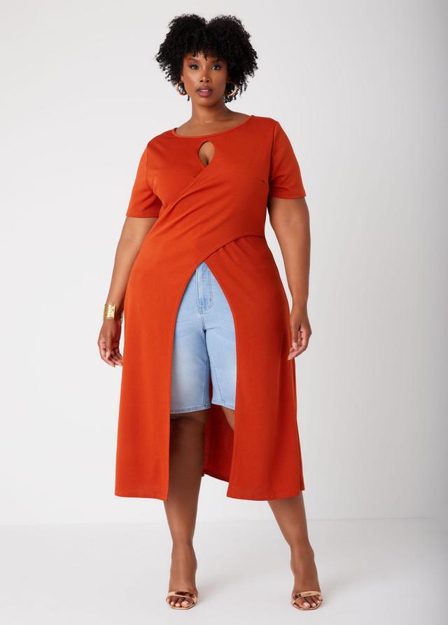 Plus Size Crisscross Textured Duster Ashley Stewart Product Image