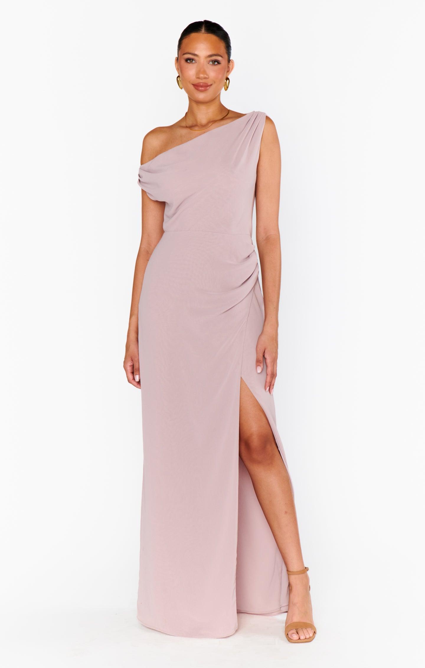 Jodie Dress ~ Neutral Mauve Chiffon Product Image