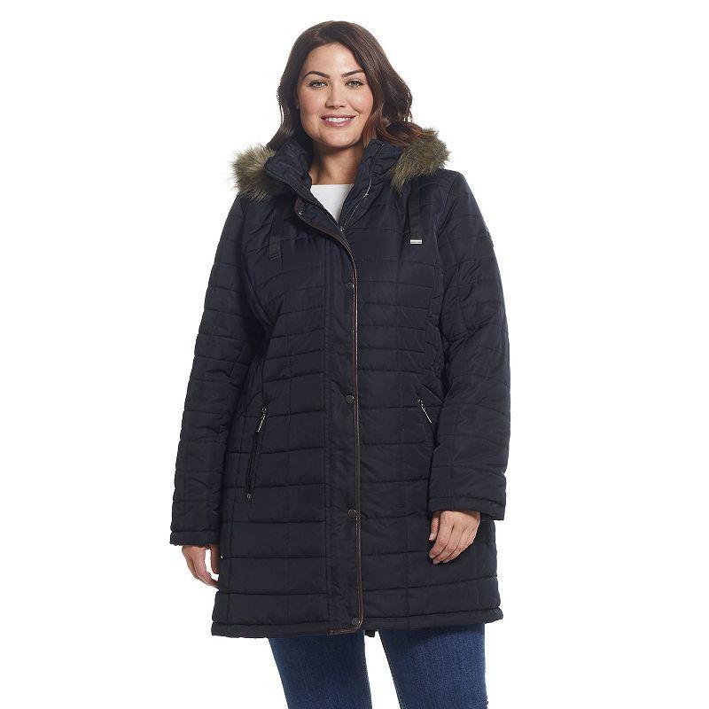 Plus Size Weathercast Faux-Fur Hood Puffer Coat, Womens Product Image