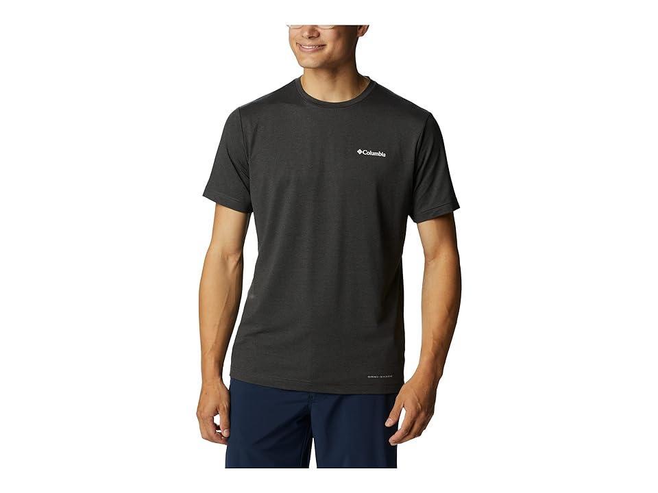 Columbia Tech Trail Graphic Tee (Black Heather/Gemlines Graphic) Men's Clothing Product Image