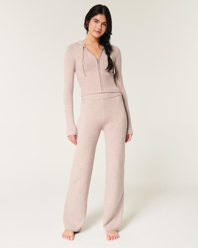 Gilly Hicks Sweater-Knit Straight Pants Product Image