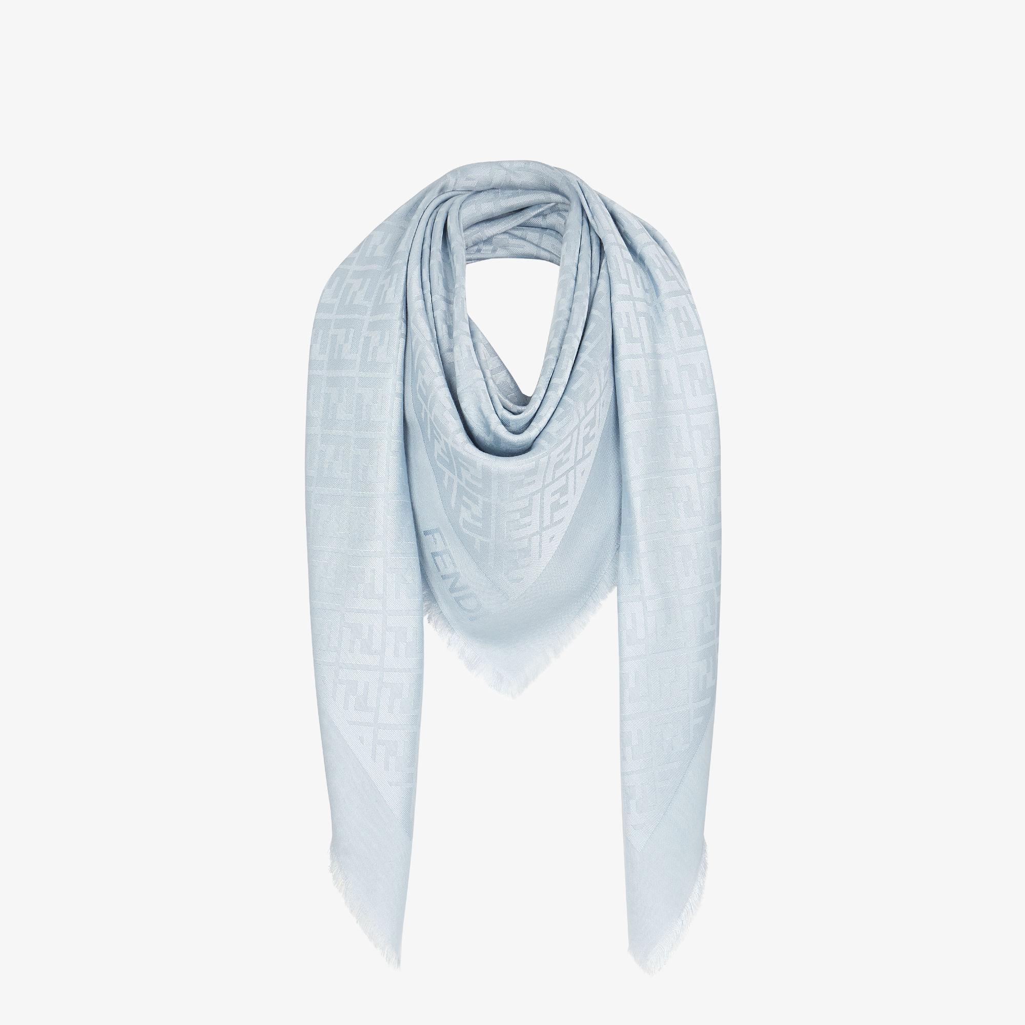 FF ShawlLight blue silk and wool shawl Product Image