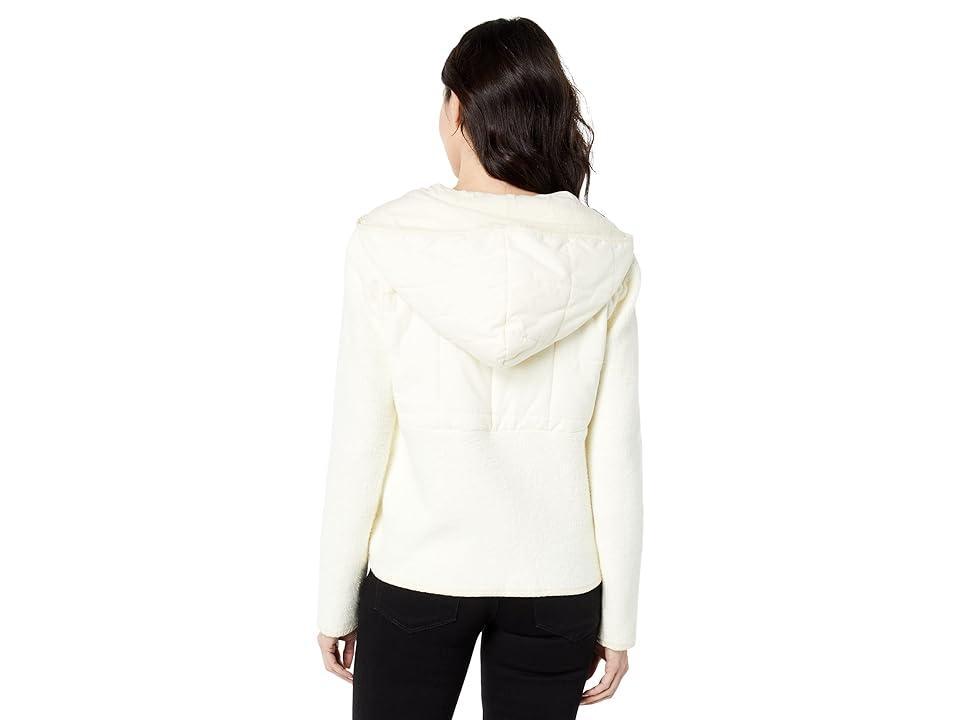 Mod-o-doc Knit Sherpa Long Sleeve Mix Media Hooded Pullover (Ivory) Women's Clothing Product Image