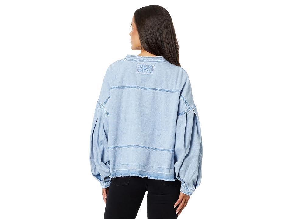 Free People x We The Free Jude Denim Pullover in Blue. Product Image