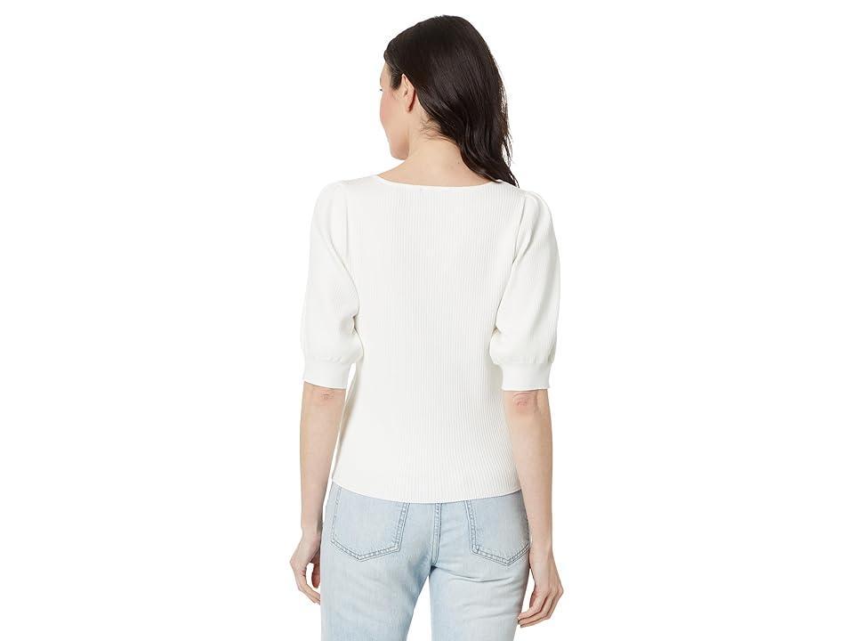 Vince Camuto Short Sleeve Cold-Shoulder Smock Bottom Blouse (New Ivory) Women's Clothing Product Image