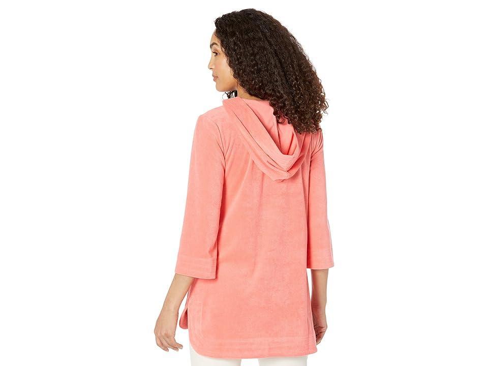 NIC+ZOE Siesta Terry Top (Guava) Women's Clothing Product Image