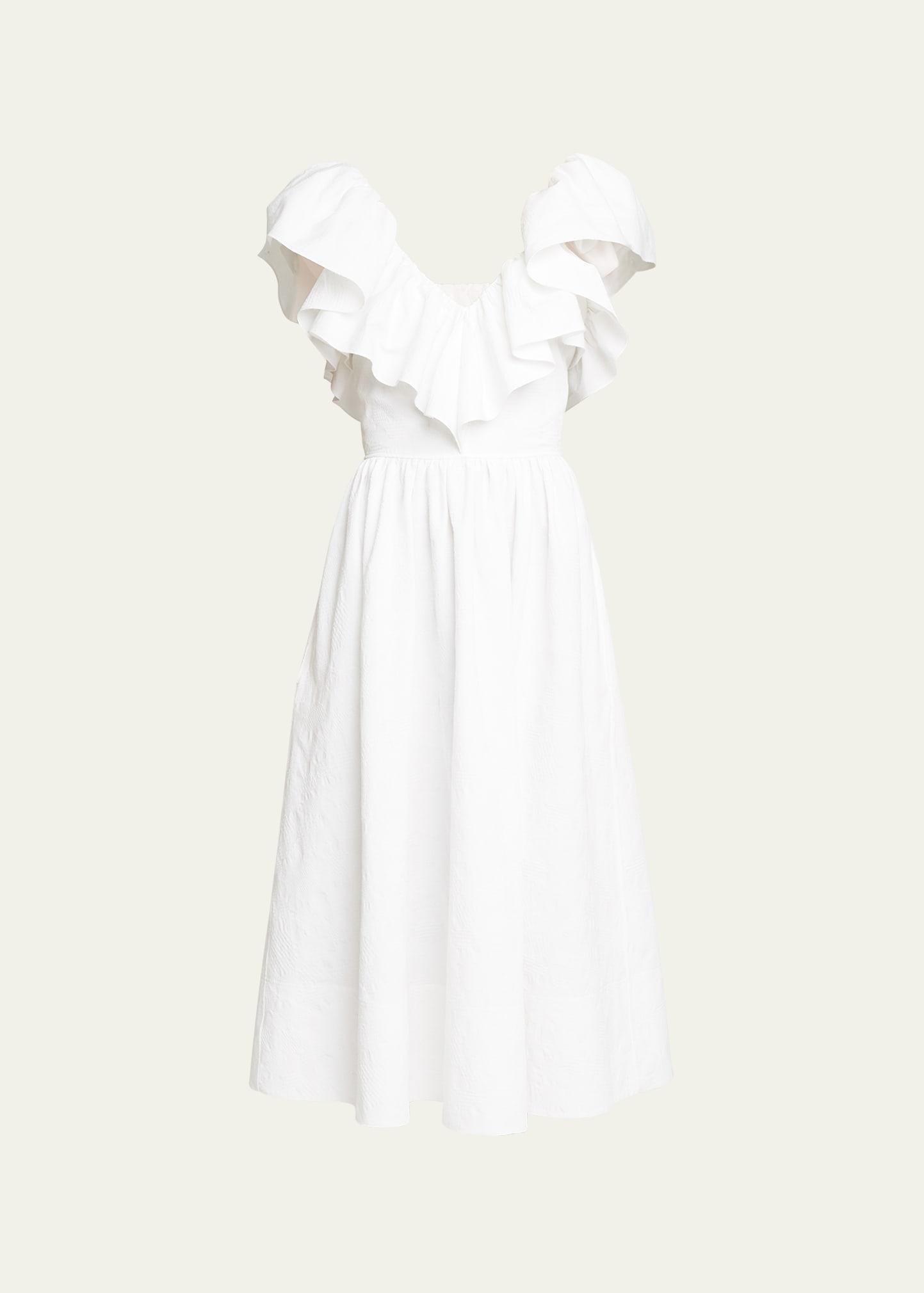 Renaissance Ruffle-Trim Midi Dress Product Image